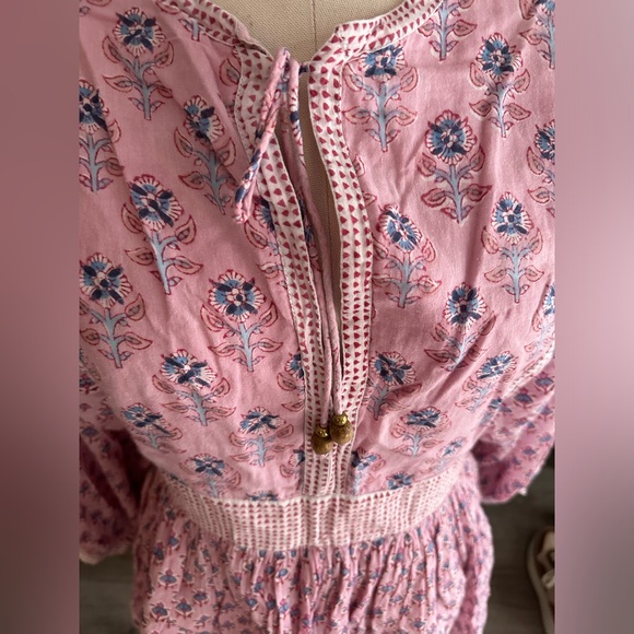 Oliphant Tie Front Balloon Sleeve Dress, Antibes Mauve - Picture 3 of 9